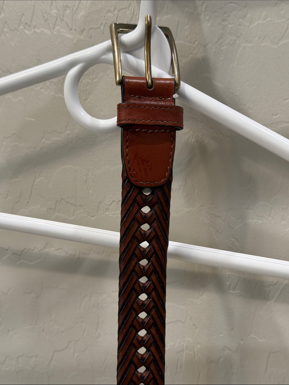 Classic Braided Leather Men's Belt - Brown-Size 34-36